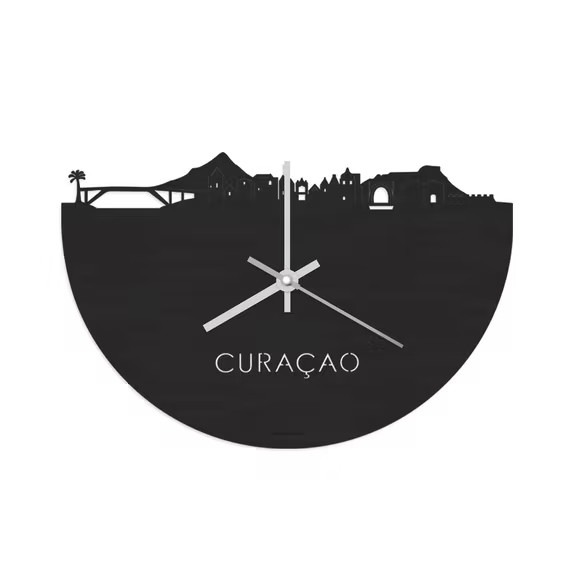 Curaçao klok zwart mdf