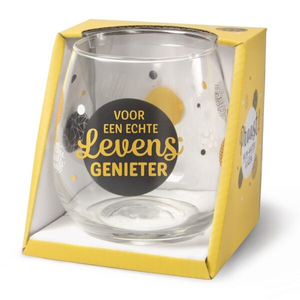 Levensgenieter wijnglas of waterglas