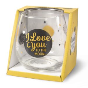 I love you to the moon wijnglas of waterglas