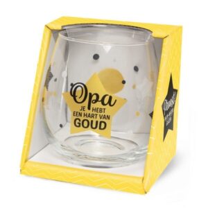 Opa hart van goud wijnglas of waterglas