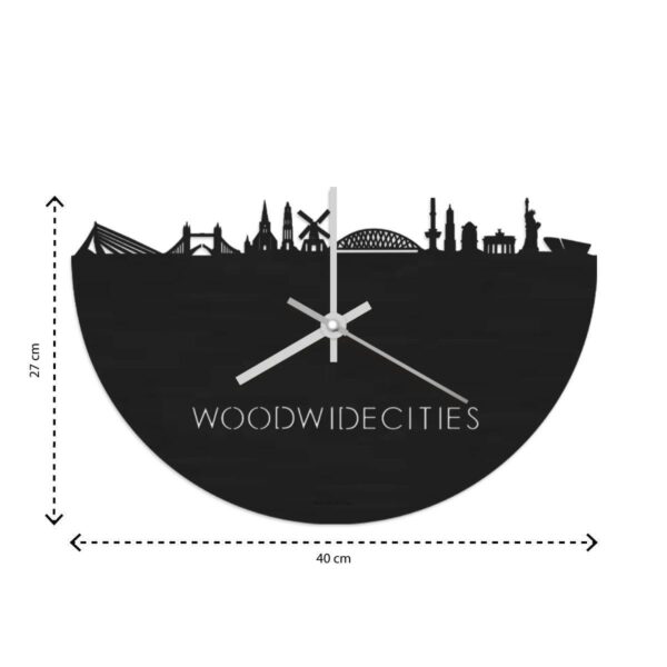 WoodWideCities klokken afmeringen zwart mdf