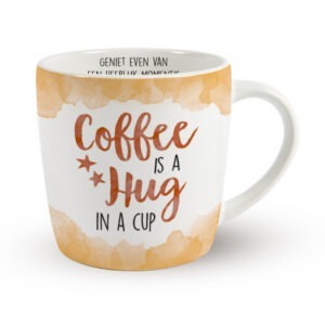 Enjoy mok coffee hug in a cup