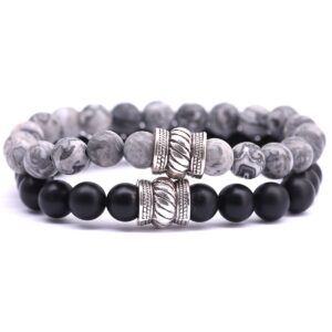 Bali armbandenset (jaspis & zwarte onyx)