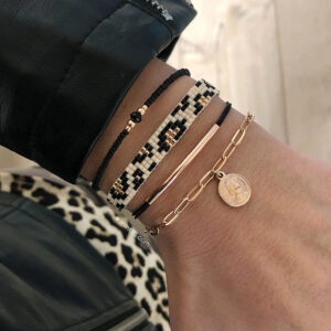 Chain & Coin en Leopard armbanden roségoud sfeerbeeld
