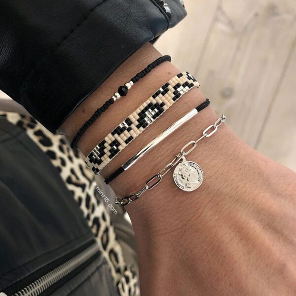 Chain & Coin en Leopard armbanden zilver sfeerbeeld