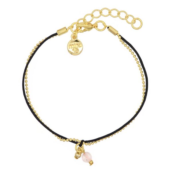 Little Charms Black & Pink armband goud