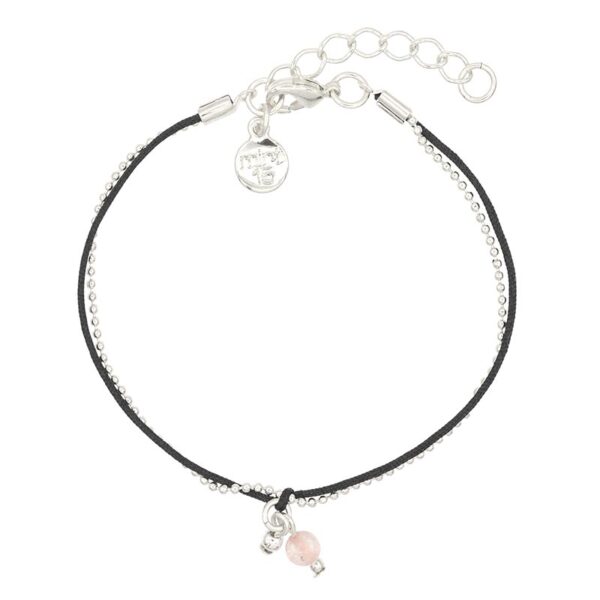 Little Charms Black & Pink armband zilver
