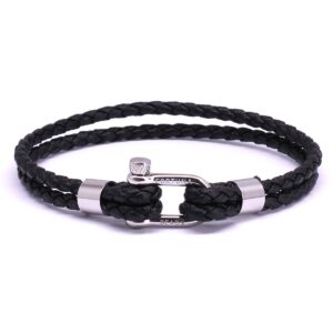 Home 12 Nautical M1 armband (zwart leer)