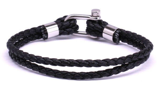 Nautical M1 armband (zwart leer)