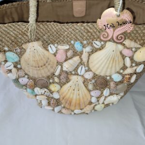The Beach Multi Pastel beachbag close-up