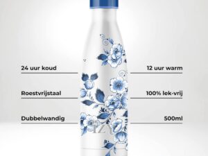 Blossom Heinen Delfts Blauw thermosfles productinfo