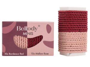 Bordeaux Red - Mellow Rose mini-haarelastiekjes