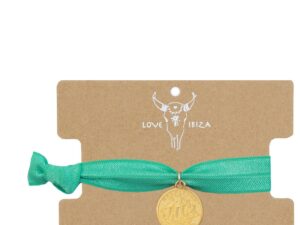 Ibiza coin armband (turquoise & goud)