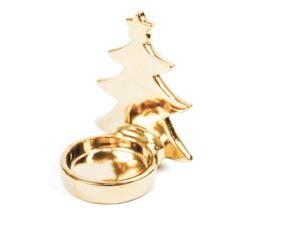 Kerstboom waxinehouder goud