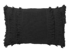 Fara sierkussen met franje zwart (40x60 cm)