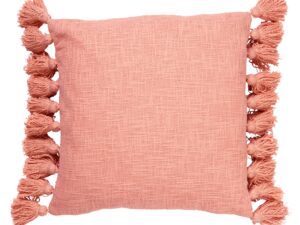 Ruby sierkussen met kwastjes roze (45x45 cm)