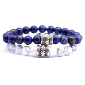 Bali armbandenset (lapis lazuli & witte howliet)
