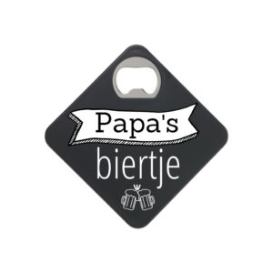 Papa bieropener en onderzetter