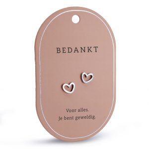 Bedankt hartoorbellen (zilver)