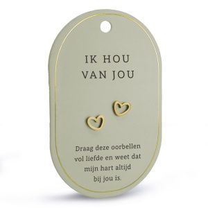 Home 15 Ik hou van jou hartoorbellen (goud)