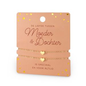 Moeder en dochter hartarmband