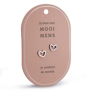 Mooi mens hartoorbellen (zilver)