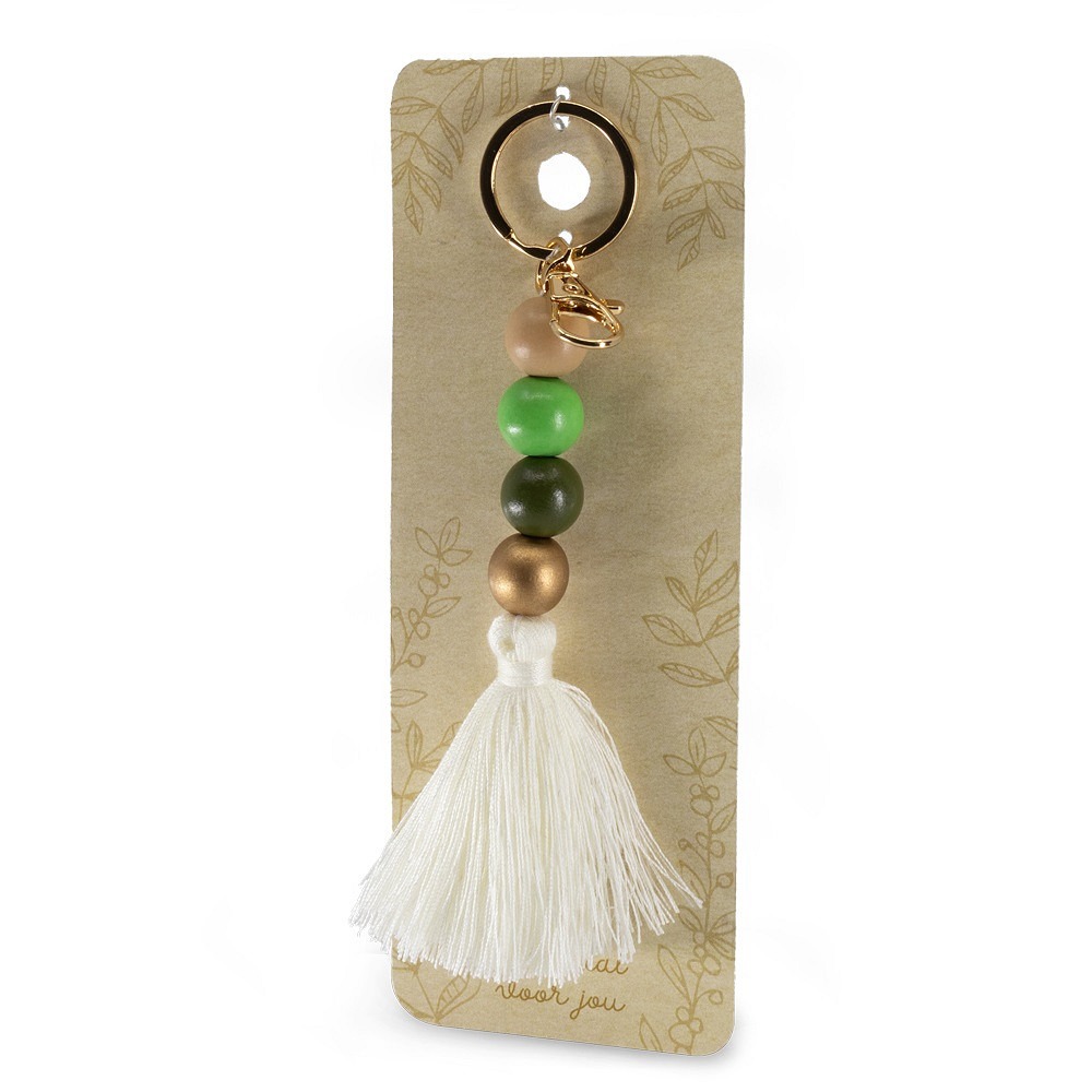 Stylish design sleutelhanger met kralen (groen) 1 Stylish design sleutelhanger met kralen (groen)