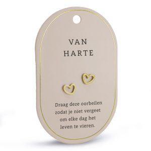 Van harte hartoorbellen (goud)