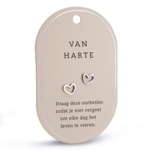 Van harte hartoorbellen (zilver)