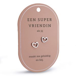 Vriendin hartoorbellen (zilver)