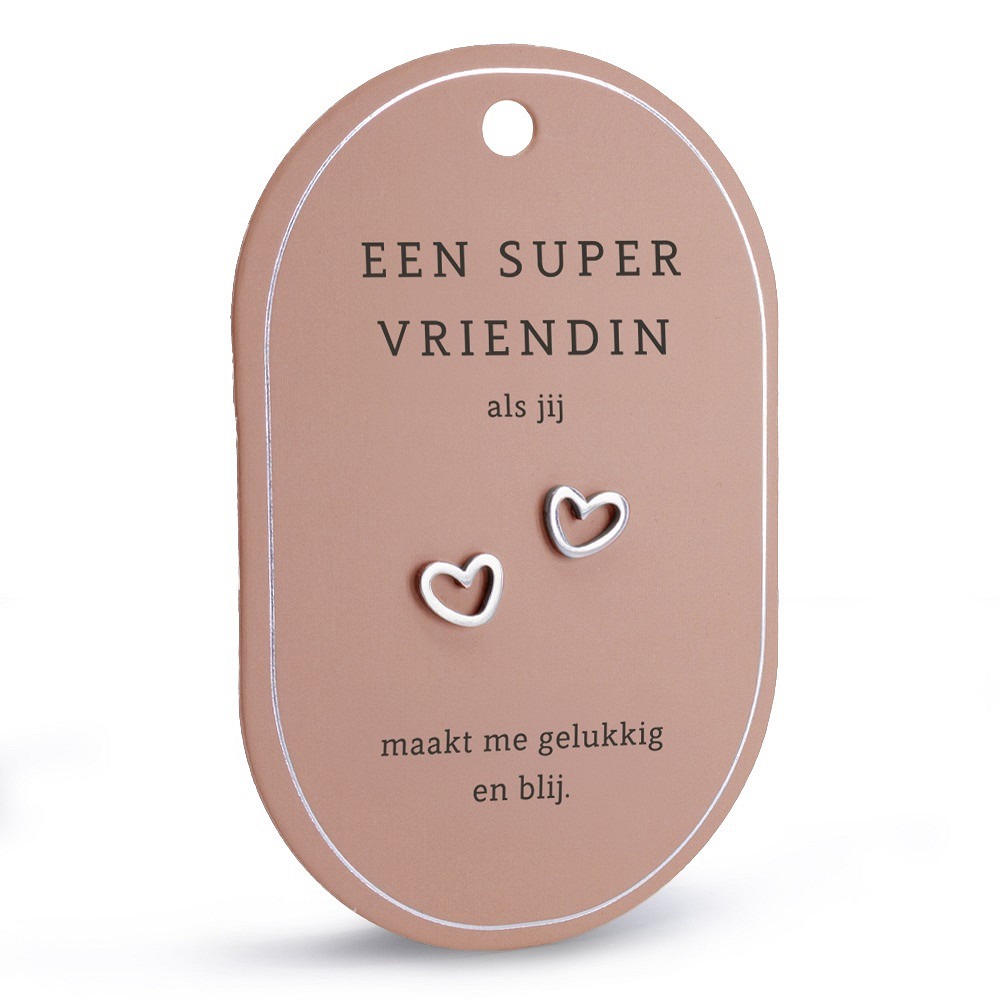 Vriendin hartoorbellen (zilver) 1 Vriendin hartoorbellen (zilver)