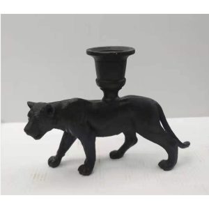 Panter kandelaar (zwart)