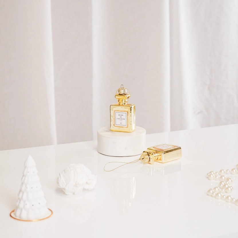 Parfumfles kersthanger (glas) 3 Parfumfles kersthanger (glas)