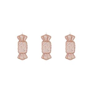 Toffee discodip vierkante kersthangers (set van 3)