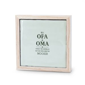 Opa en oma decoratietegeltje