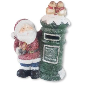 Kerstman bij brievenbus kerstbeeld