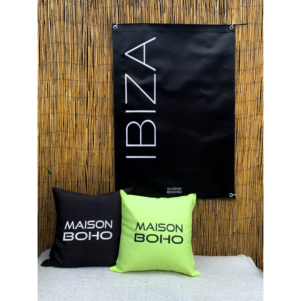 Ibiza tuinposter (zwart) 4 Maison Boho sfeerbeeld
