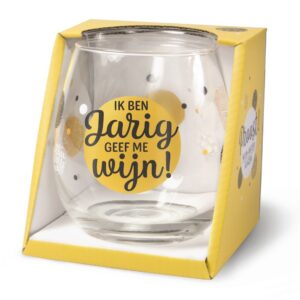 Jarig wijnglas of waterglas