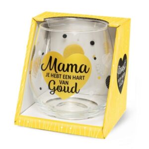 Mama hart van goud wijnglas of waterglas
