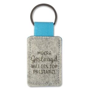 Geslaagd vilten sleutelhanger