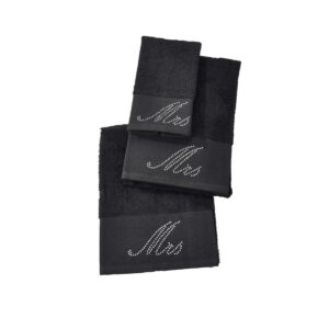 Handdoek met Mrs opdruk in strass-steentjes