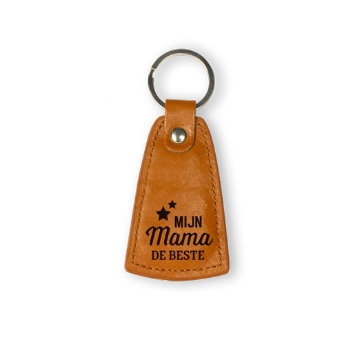 Mama leren sleutelhanger 1 Leren sleutelhanger mama