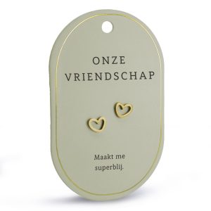 Vriendschap hartoorbellen (goud)