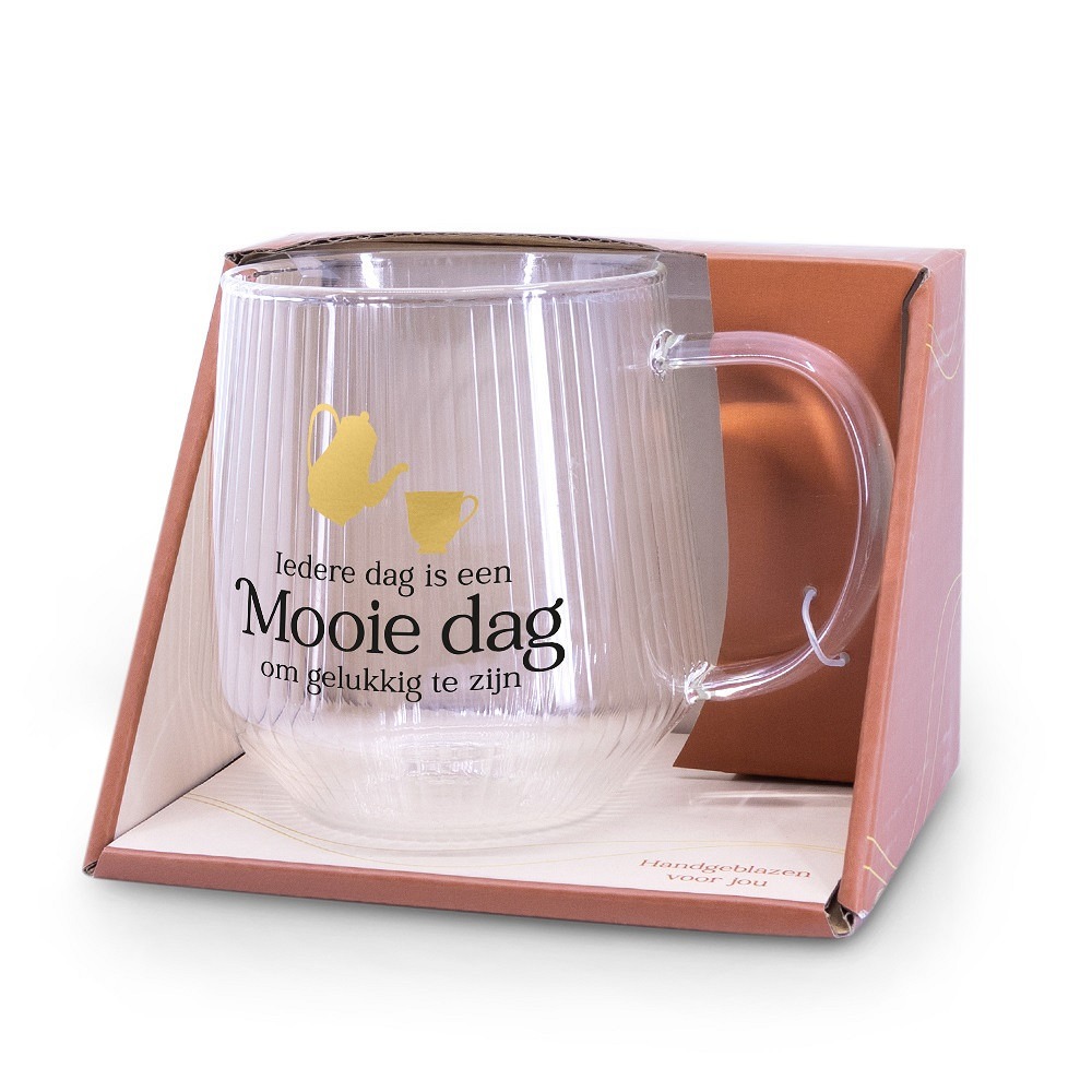 Mooie dag theeglas 1 Mooie dag theeglas