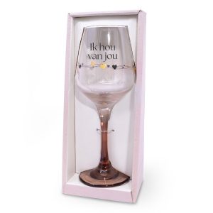 Ik hou van jou wijnglas