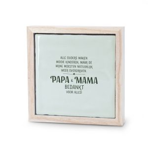 Papa en mama decoratietegeltje